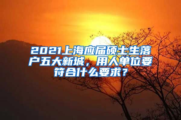 2021上海应届硕士生落户五大新城，用人单位要符合什么要求？