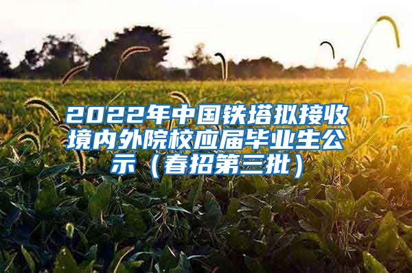 2022年中国铁塔拟接收境内外院校应届毕业生公示（春招第三批）