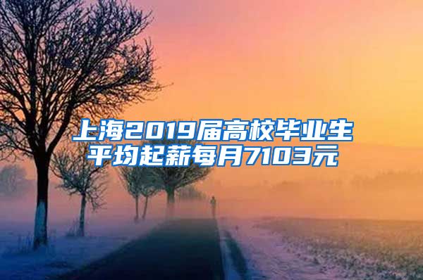 上海2019届高校毕业生平均起薪每月7103元