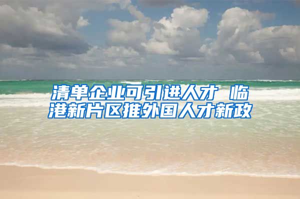 清单企业可引进人才 临港新片区推外国人才新政