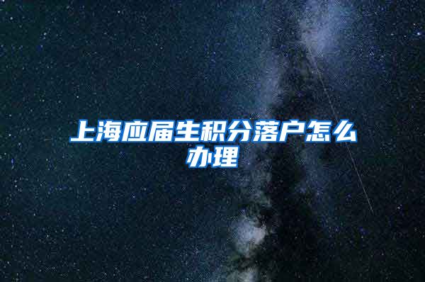 上海应届生积分落户怎么办理