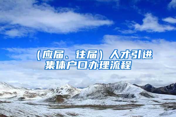 （应届、往届）人才引进集体户口办理流程