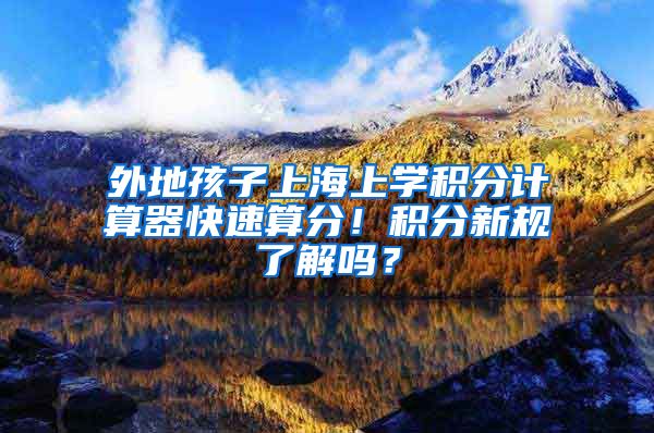 外地孩子上海上学积分计算器快速算分！积分新规了解吗？