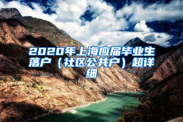 2020年上海应届毕业生落户（社区公共户）超详细