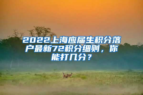 2022上海应届生积分落户最新72积分细则，你能打几分？