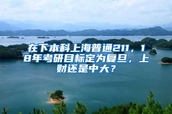 在下本科上海普通211，18年考研目标定为复旦，上财还是中大？