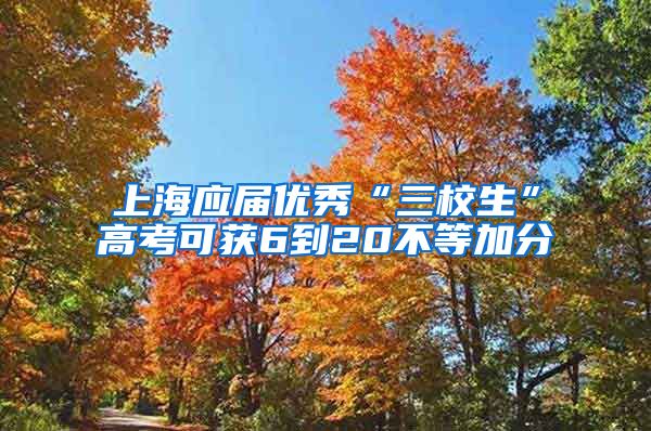 上海应届优秀“三校生”高考可获6到20不等加分