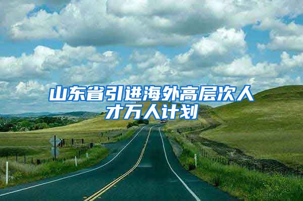 山东省引进海外高层次人才万人计划