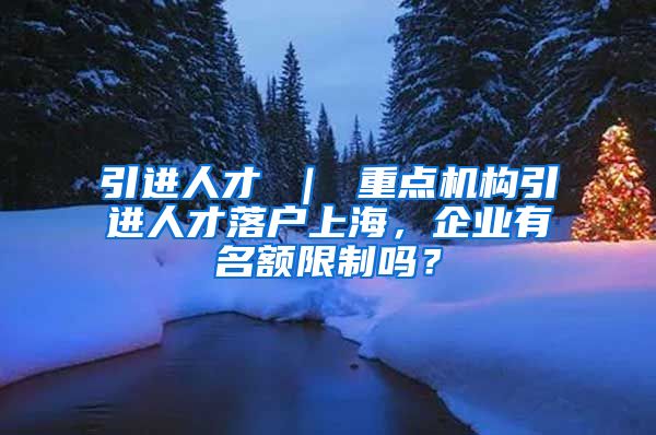 引进人才 ｜ 重点机构引进人才落户上海，企业有名额限制吗？