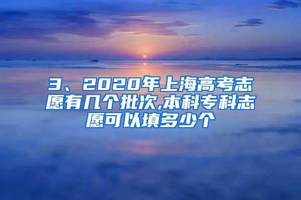 3、2020年上海高考志愿有几个批次,本科专科志愿可以填多少个