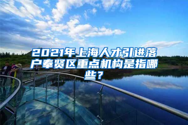 2021年上海人才引进落户奉贤区重点机构是指哪些？