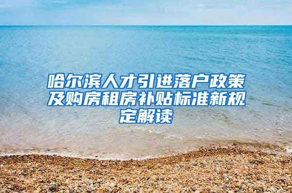 哈尔滨人才引进落户政策及购房租房补贴标准新规定解读