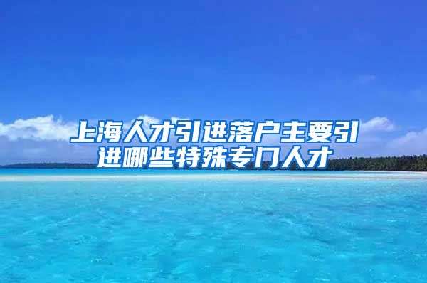 上海人才引进落户主要引进哪些特殊专门人才