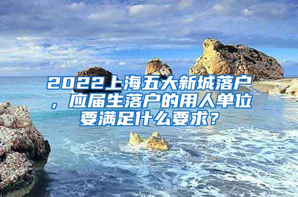 2022上海五大新城落户，应届生落户的用人单位要满足什么要求？