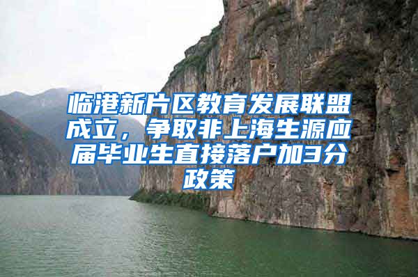 临港新片区教育发展联盟成立，争取非上海生源应届毕业生直接落户加3分政策