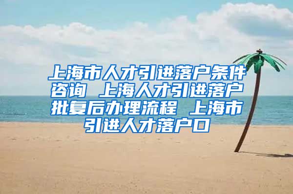 上海市人才引进落户条件咨询 上海人才引进落户批复后办理流程 上海市引进人才落户口