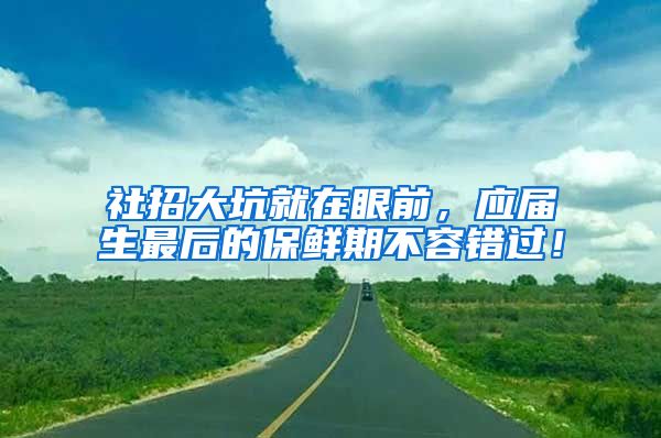 社招大坑就在眼前，应届生最后的保鲜期不容错过！