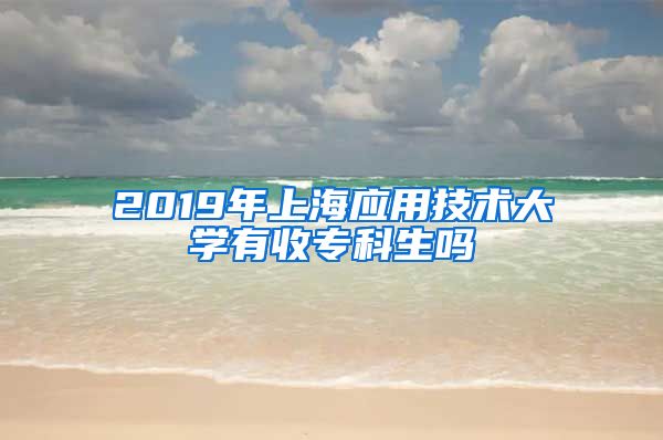 2019年上海应用技术大学有收专科生吗