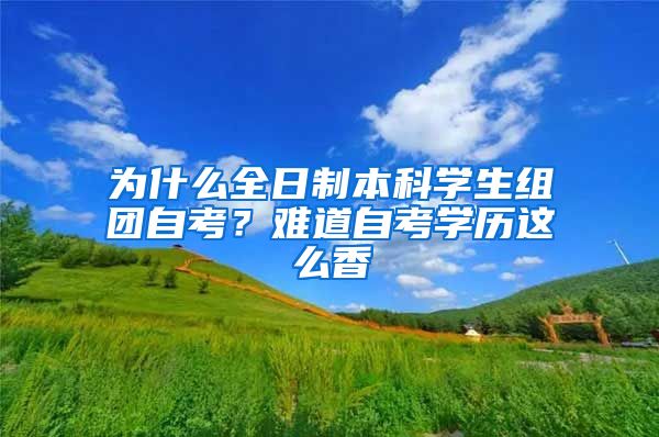 为什么全日制本科学生组团自考？难道自考学历这么香