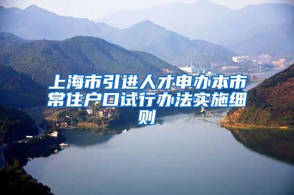 上海市引进人才申办本市常住户口试行办法实施细则