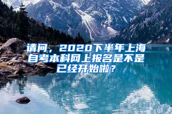 请问，2020下半年上海自考本科网上报名是不是已经开始啦？