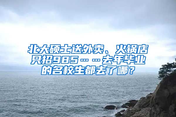 北大硕士送外卖、火锅店只招985……去年毕业的名校生都去了哪？