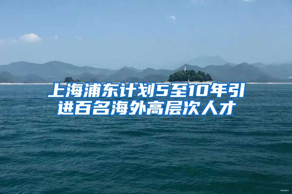 上海浦东计划5至10年引进百名海外高层次人才