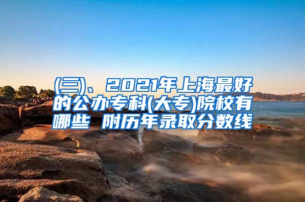 (三)、2021年上海最好的公办专科(大专)院校有哪些 附历年录取分数线