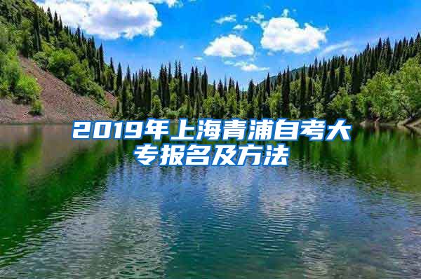 2019年上海青浦自考大专报名及方法