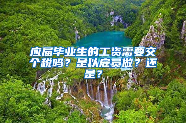 应届毕业生的工资需要交个税吗？是以雇员做？还是？