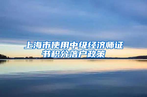 上海市使用中级经济师证书积分落户政策