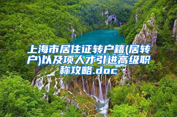 上海市居住证转户籍(居转户)以及项人才引进高级职称攻略.doc