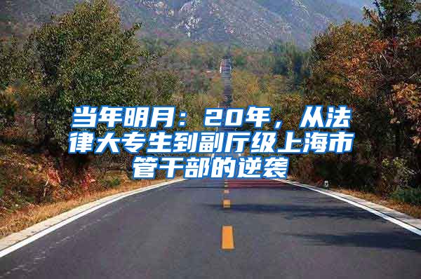 当年明月：20年，从法律大专生到副厅级上海市管干部的逆袭