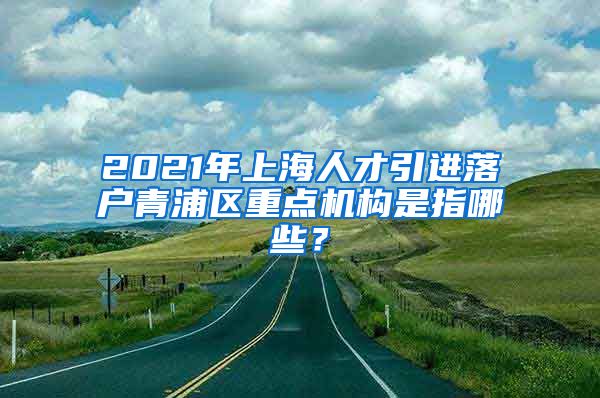 2021年上海人才引进落户青浦区重点机构是指哪些？