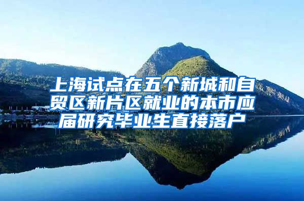 上海试点在五个新城和自贸区新片区就业的本市应届研究毕业生直接落户