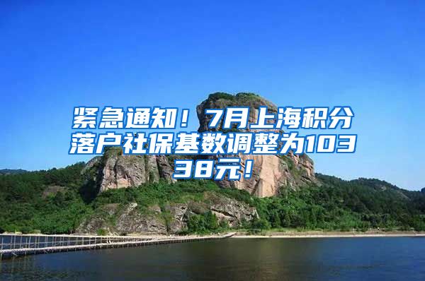 紧急通知！7月上海积分落户社保基数调整为10338元！