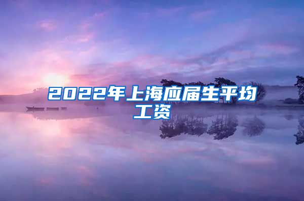 2022年上海应届生平均工资