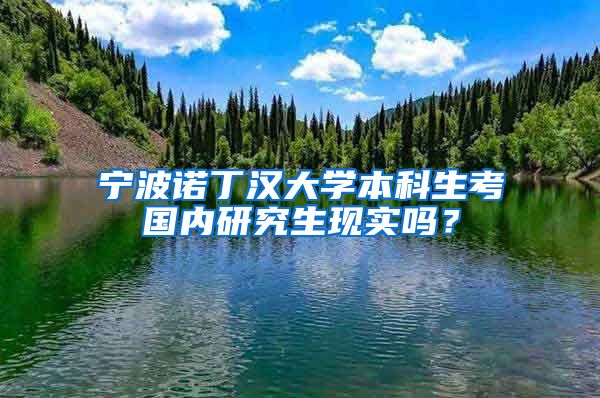 宁波诺丁汉大学本科生考国内研究生现实吗？