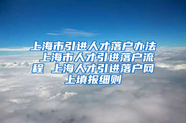 上海市引进人才落户办法 上海市人才引进落户流程 上海人才引进落户网上填报细则