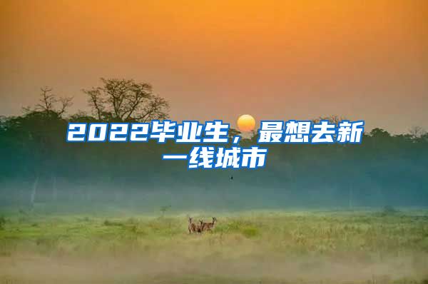 2022毕业生，最想去新一线城市