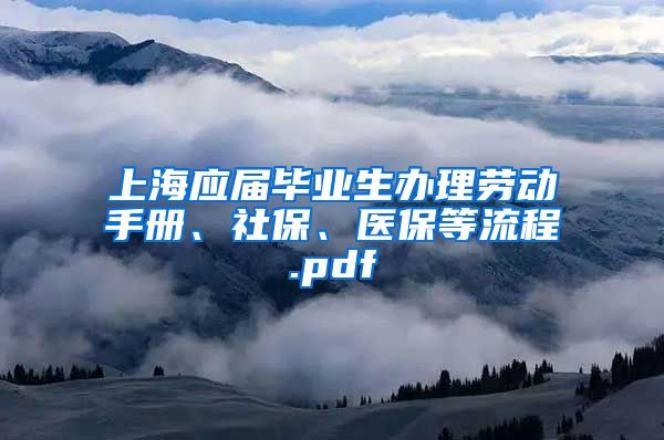 上海应届毕业生办理劳动手册、社保、医保等流程.pdf