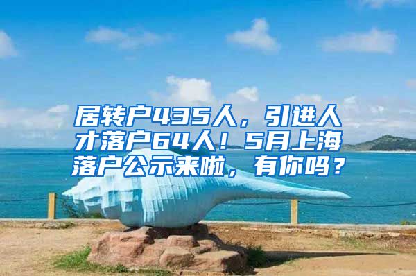 居转户435人，引进人才落户64人！5月上海落户公示来啦，有你吗？