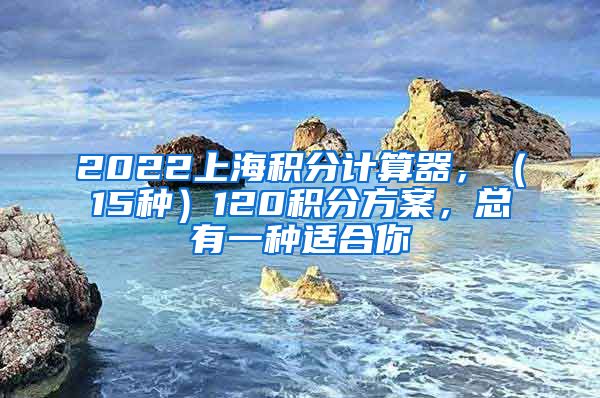 2022上海积分计算器，（15种）120积分方案，总有一种适合你