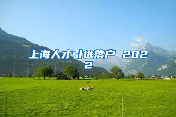 上海人才引进落户 2022