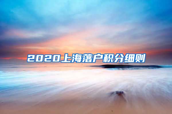 2020上海落户积分细则