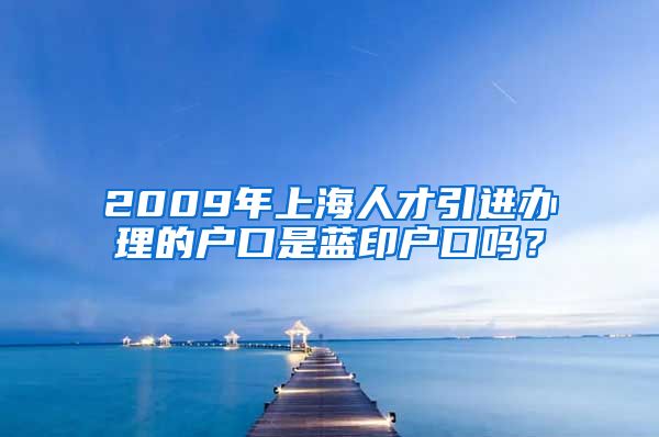 2009年上海人才引进办理的户口是蓝印户口吗？