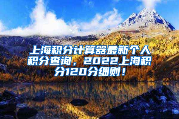 上海积分计算器最新个人积分查询，2022上海积分120分细则！