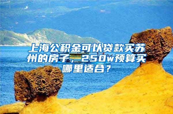 上海公积金可以贷款买苏州的房子，250w预算买哪里适合？