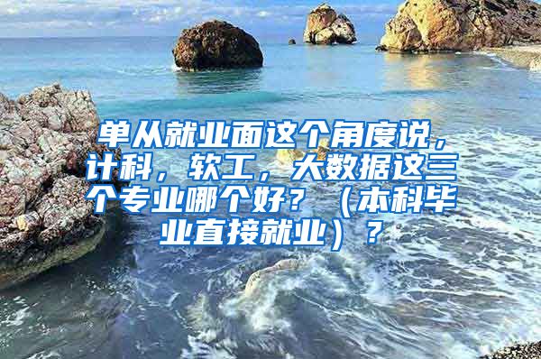 单从就业面这个角度说，计科，软工，大数据这三个专业哪个好？（本科毕业直接就业）？