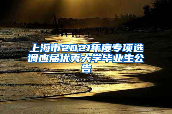 上海市2021年度专项选调应届优秀大学毕业生公告